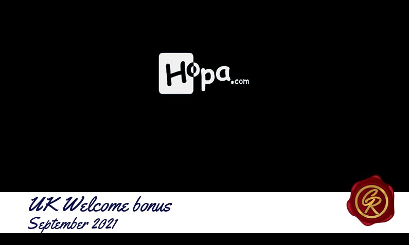 Latest UK Hopa Casino recommended bonus September 2021, 20 Extra spins